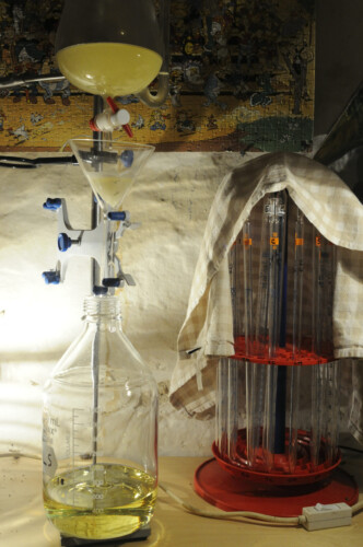 filtering and dehumidifying the essential oil